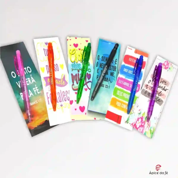 marca pagina evangelico com caneta kit